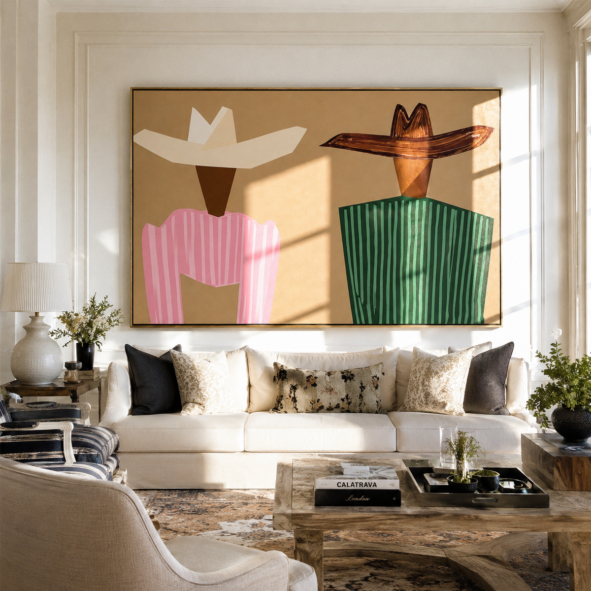 Angular Hats Divide Sand - Vintage Americana wall art image 1