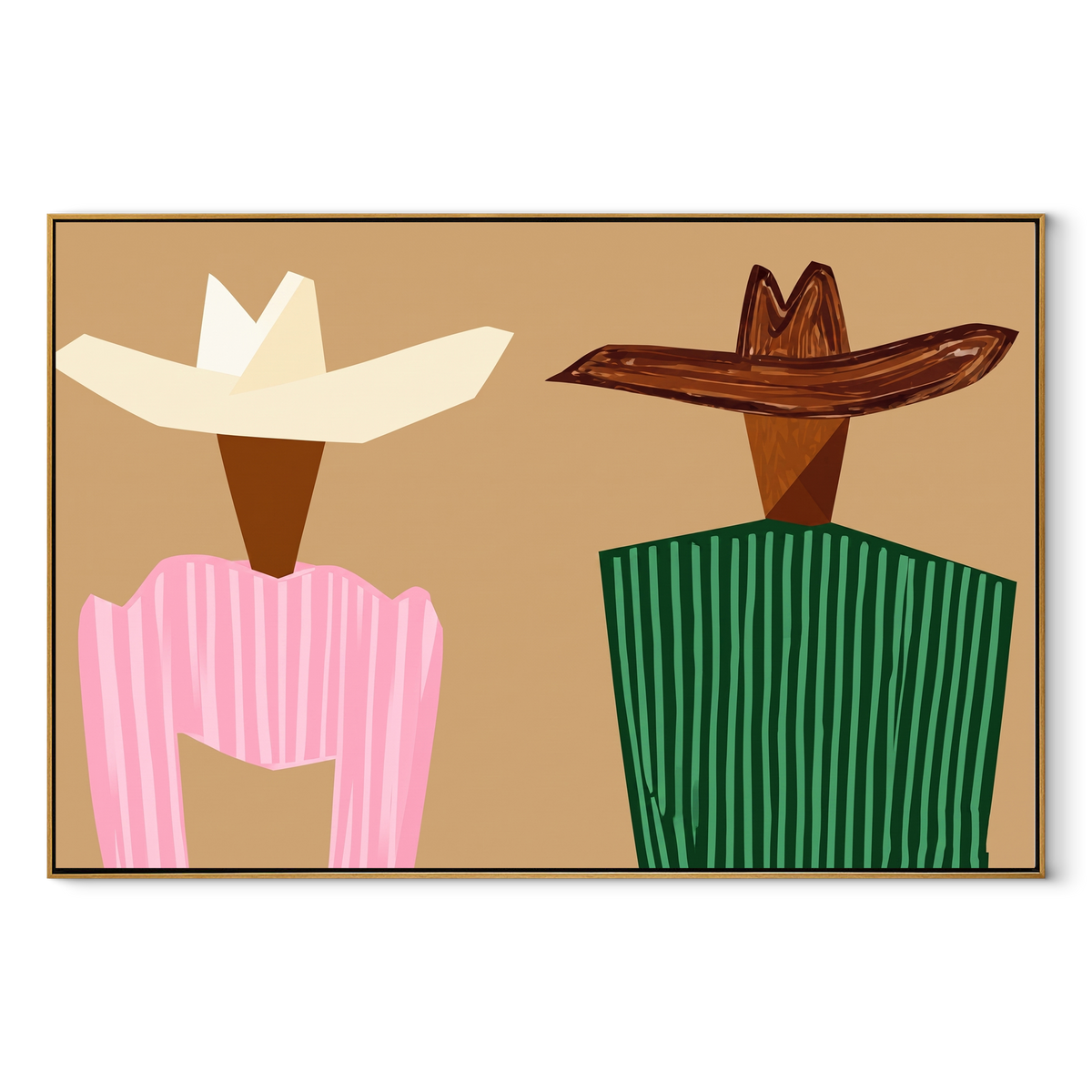Angular Hats Divide Sand - Vintage Americana wall art image 2