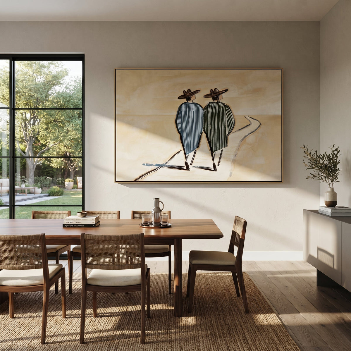 Two Figures Follow Road - Vintage Americana wall art image 5