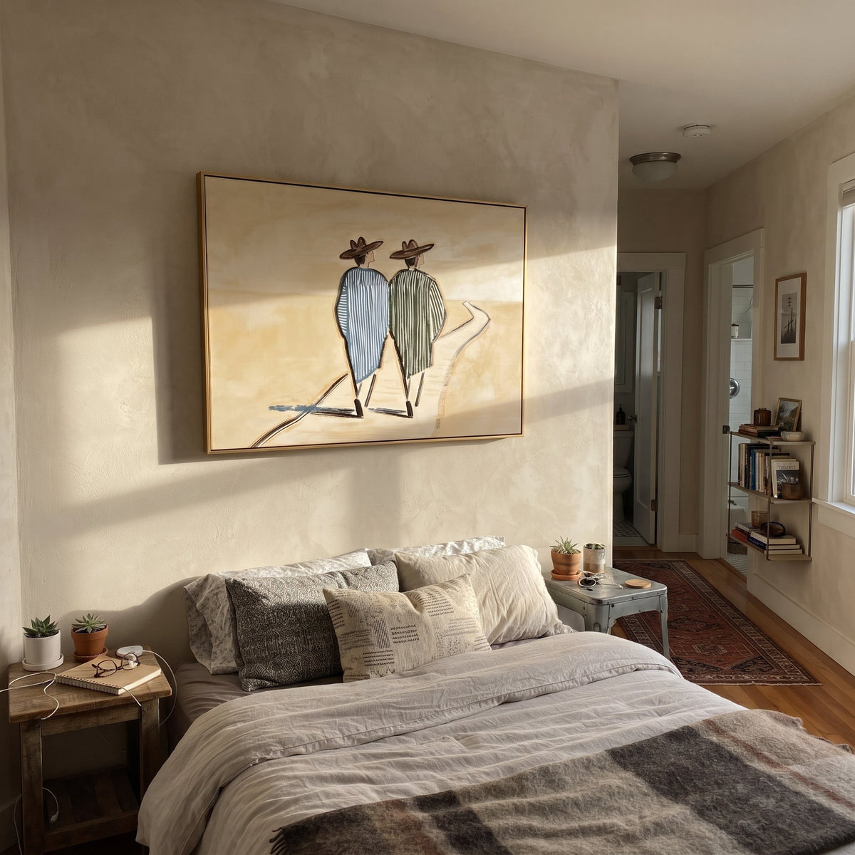 Two Figures Follow Road - Vintage Americana wall art image 6