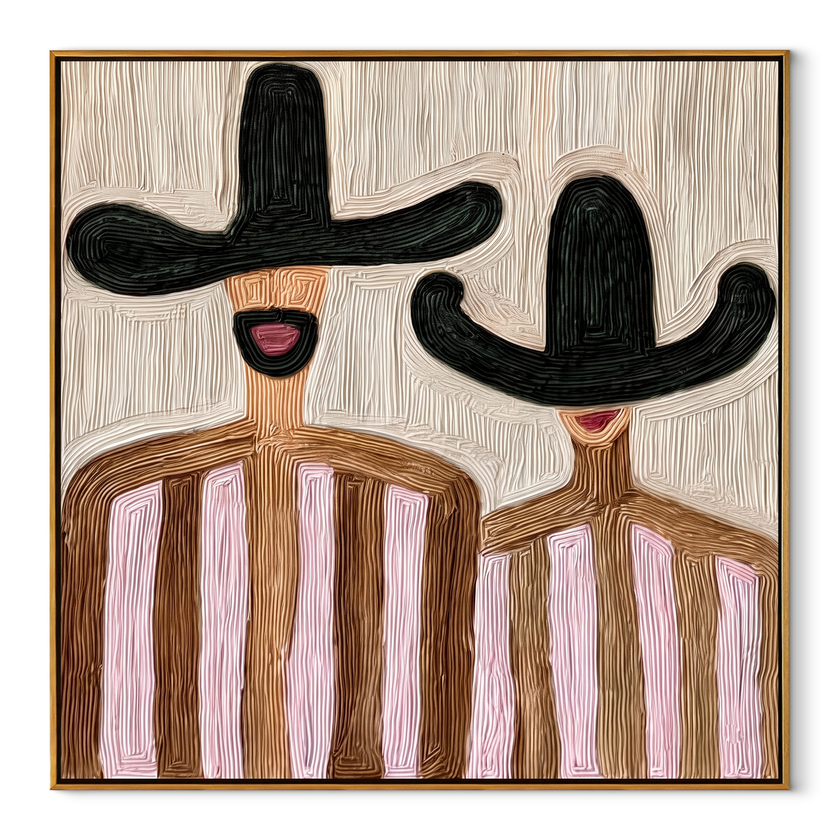 Black Hats Frame Pink - Vintage Americana wall art image 2