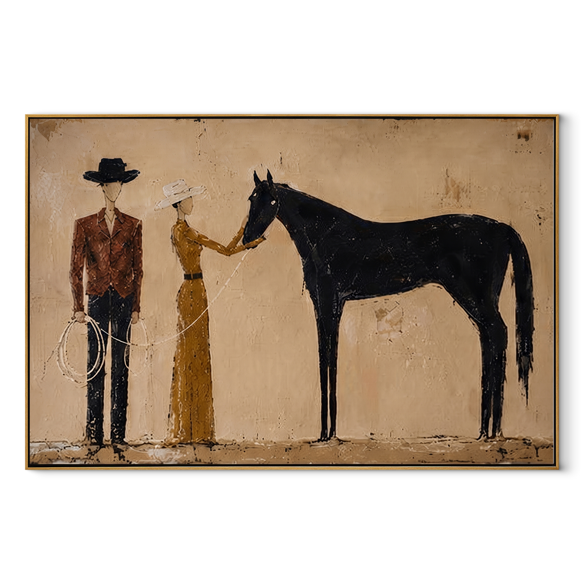Gentle Hand Meets Horse - Vintage Americana wall art image 2