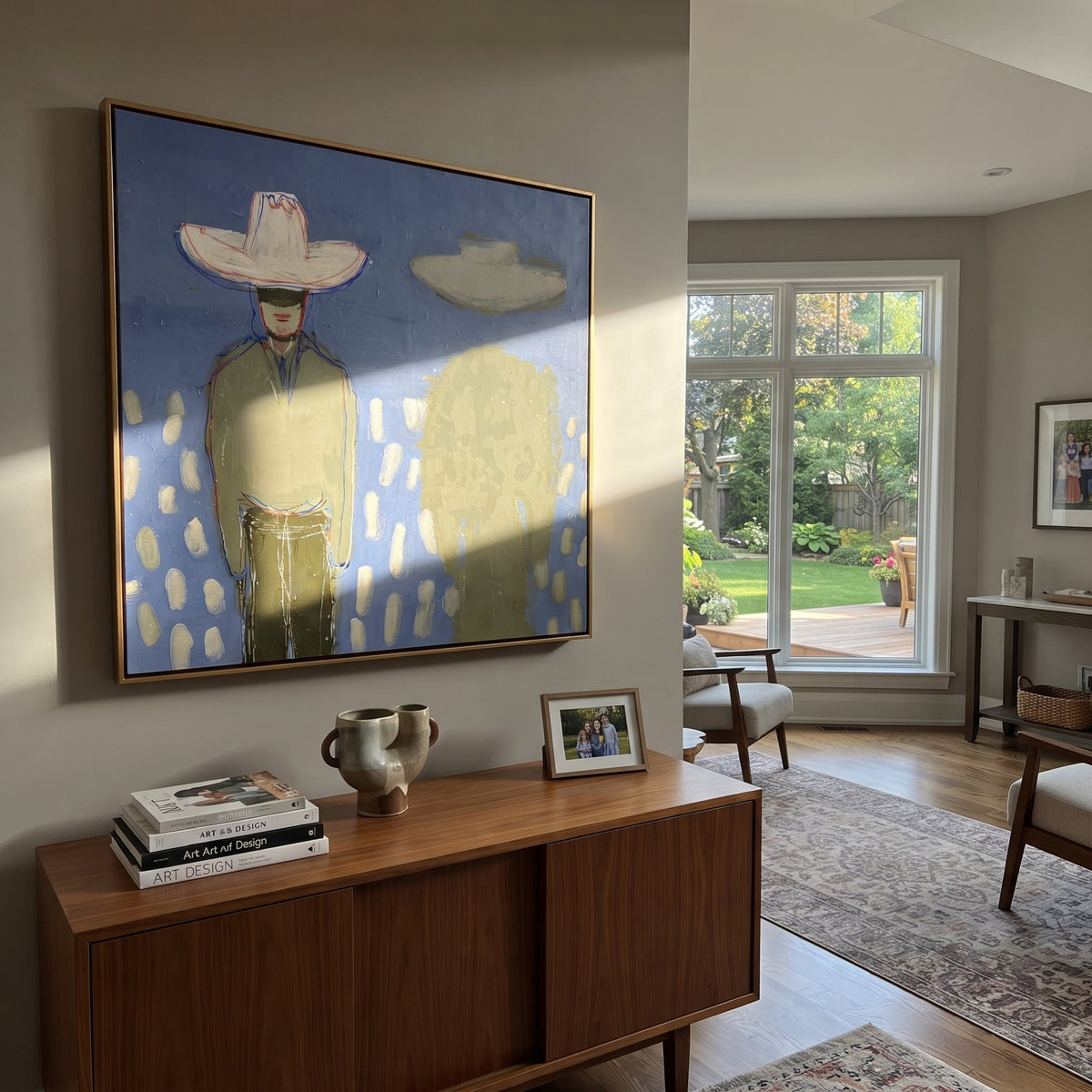Green Shadow Follows Cowboy - Vintage Americana wall art image 4