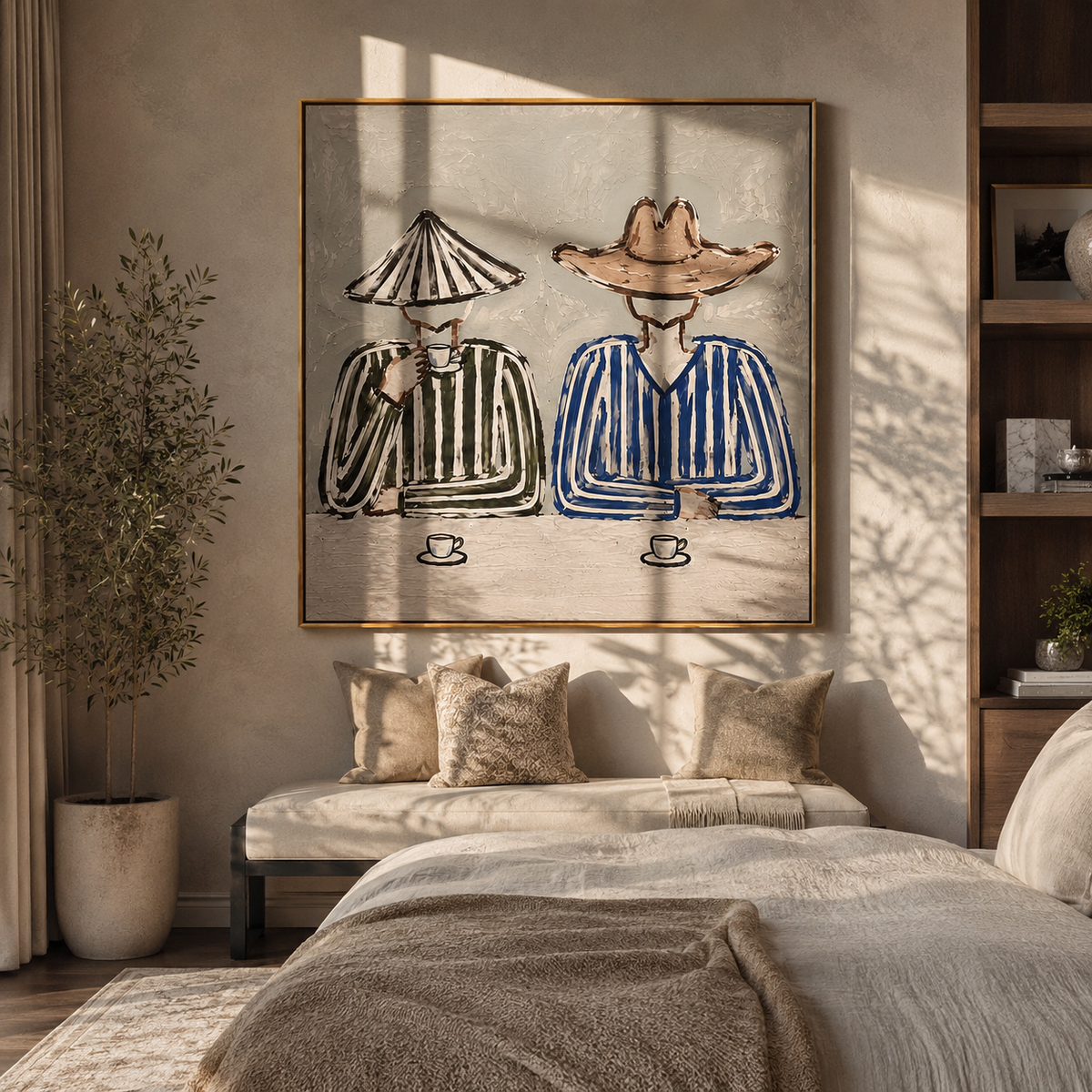 Two Cups Mark Waiting - Vintage Americana wall art image 1