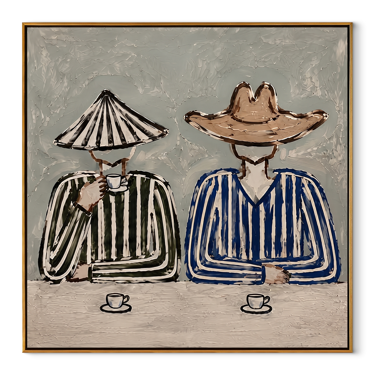 Two Cups Mark Waiting - Vintage Americana wall art image 2