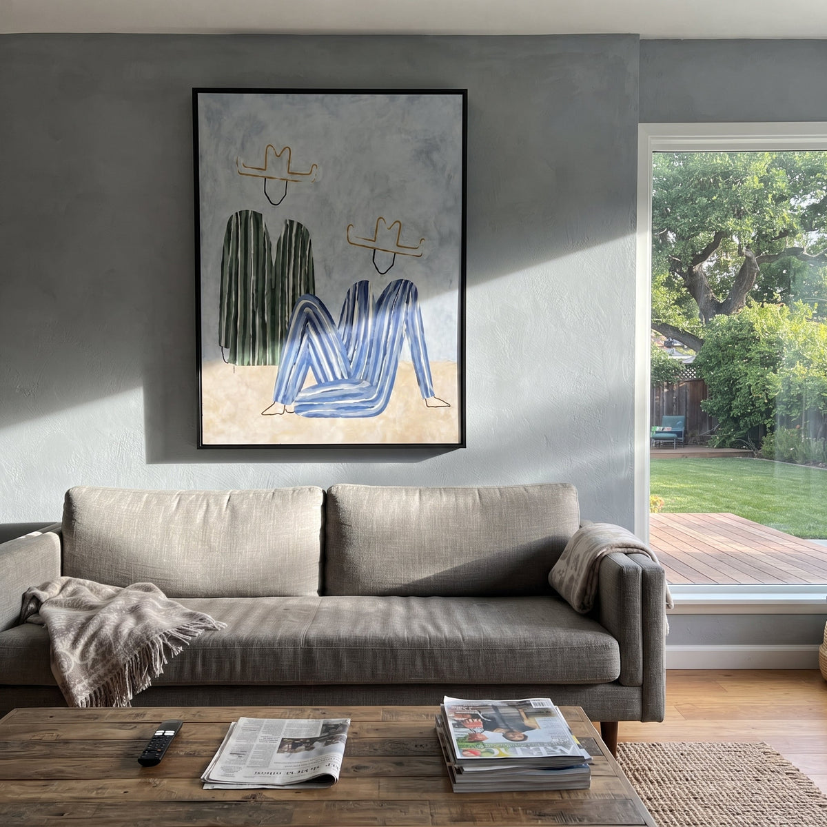 Blue Figure Sits Below - Vintage Americana wall art image 6