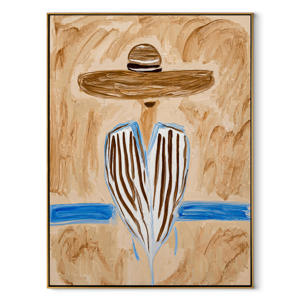 Blue Stripes Meet Sand - Vintage Americana wall art image 2