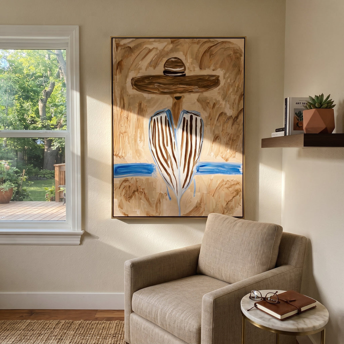 Blue Stripes Meet Sand - Vintage Americana wall art image 4