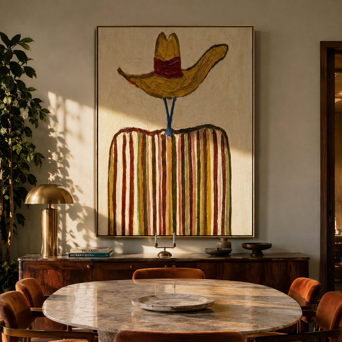 Golden Brim Crowns Stripes - Vintage Americana wall art image 3