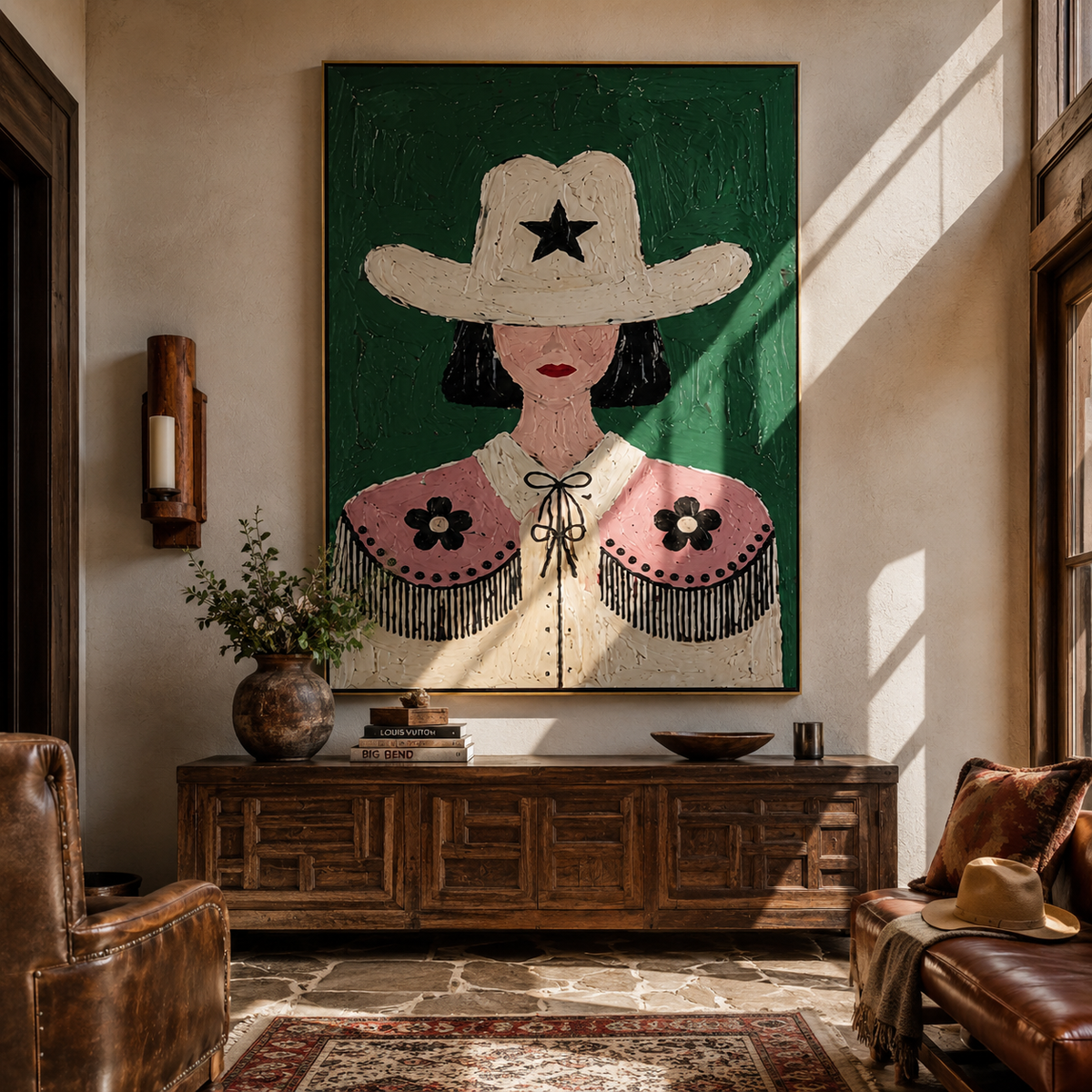 Lone Star Frames Flowers - Vintage Americana wall art image 1