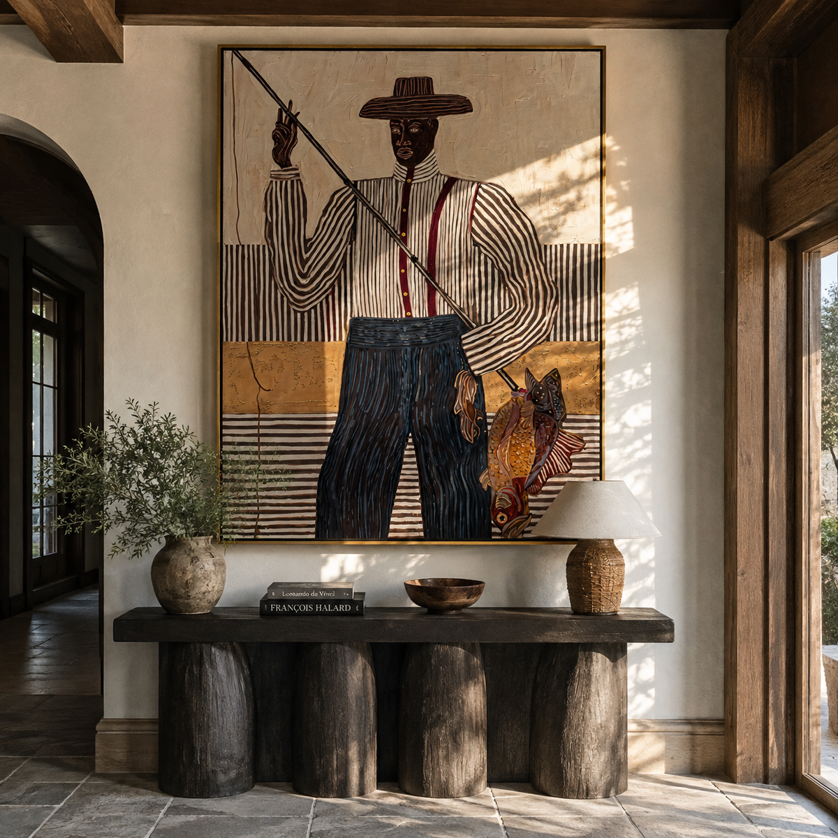 Tall Fisher Holds Line - Vintage Americana wall art image 3