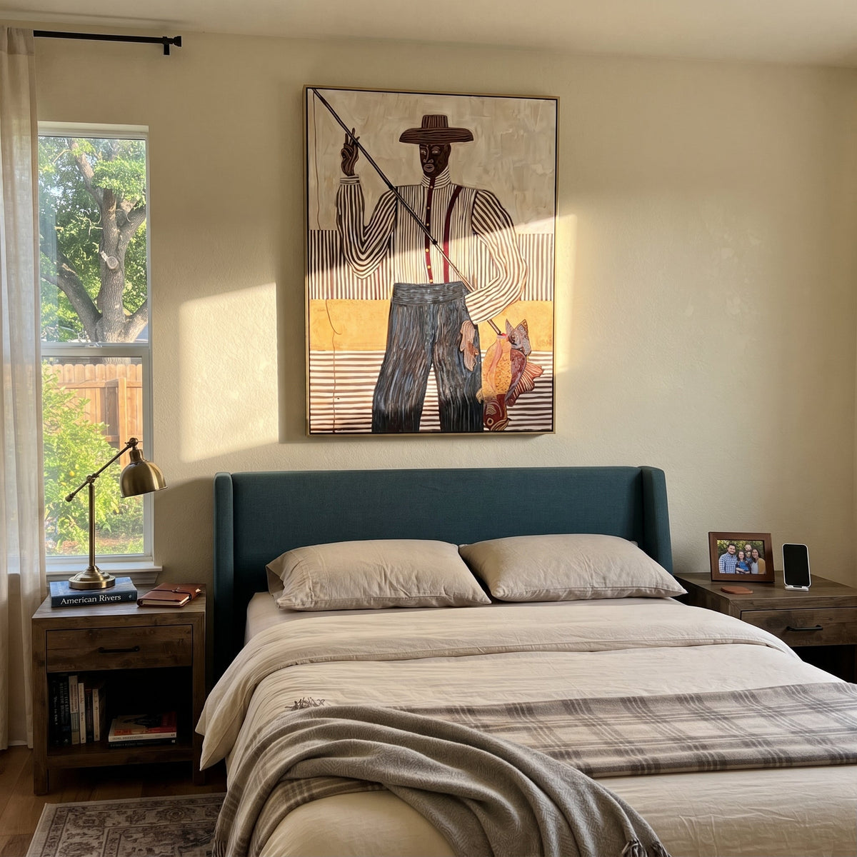 Tall Fisher Holds Line - Vintage Americana wall art image 6