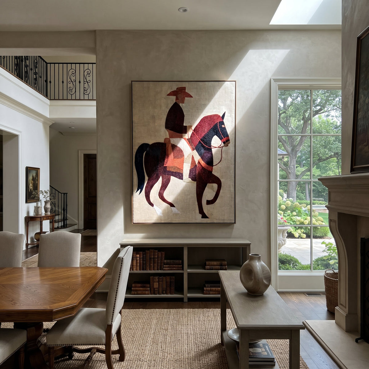 Burgundy Horse Steps Forward - Vintage Americana wall art image 6
