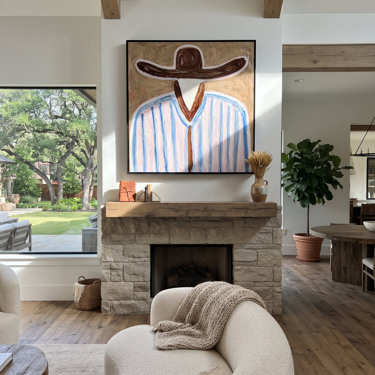 Brown Brim Meets Sky - Vintage Americana wall art image 3