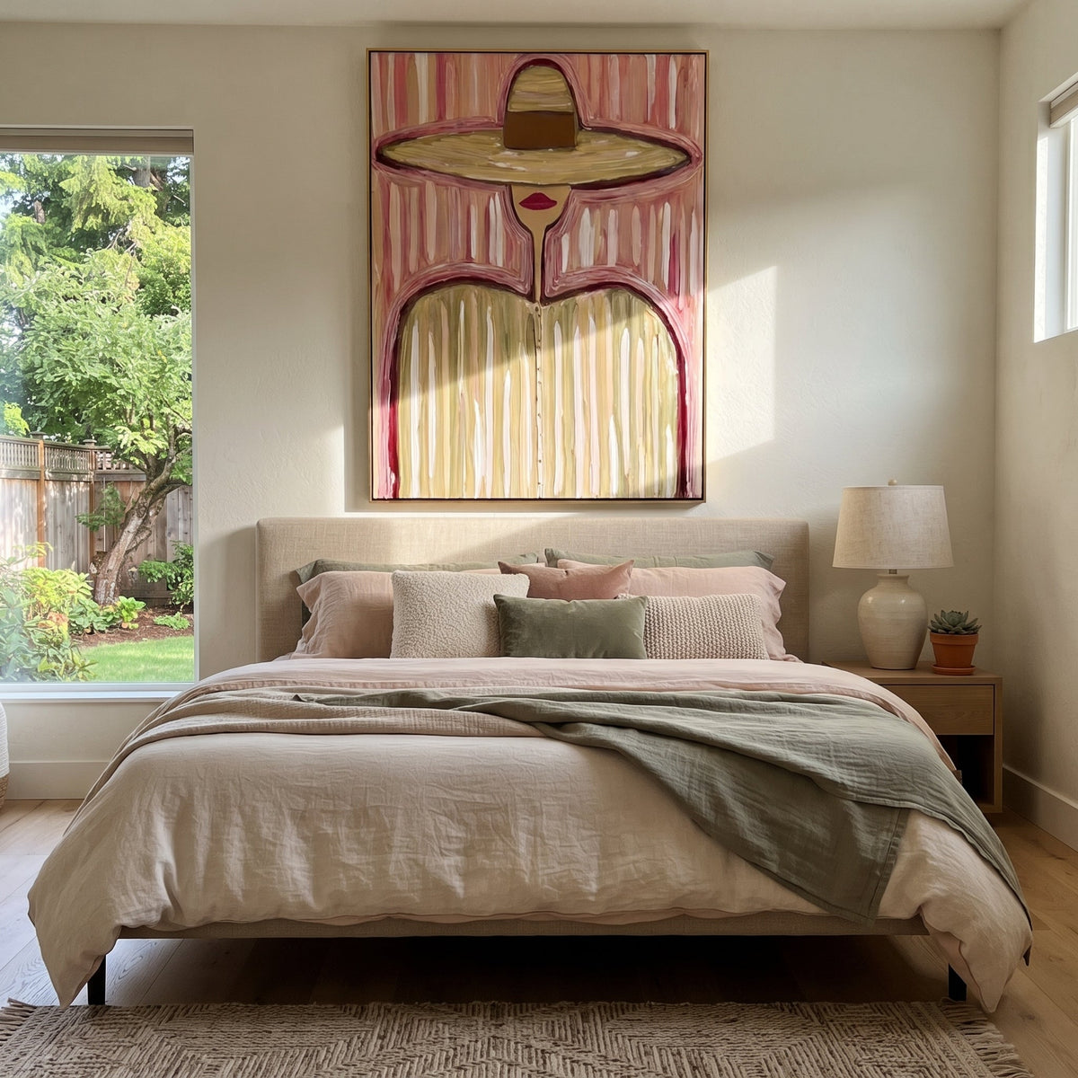 Pink Stripes Hold Sand - Vintage Americana wall art image 1