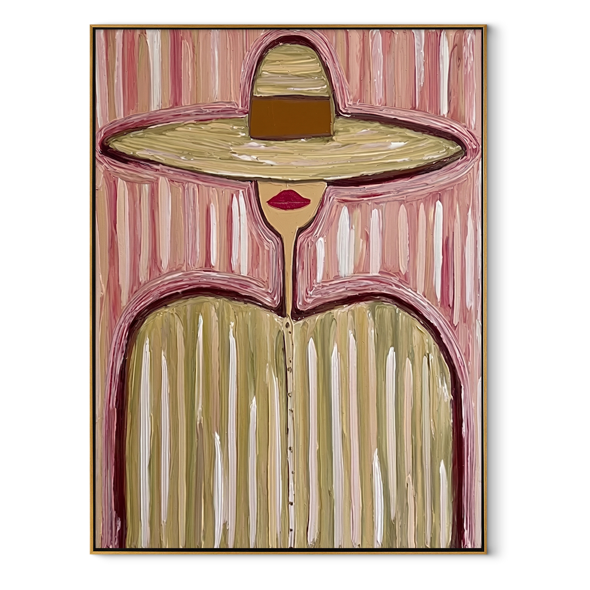 Pink Stripes Hold Sand - Vintage Americana wall art image 2