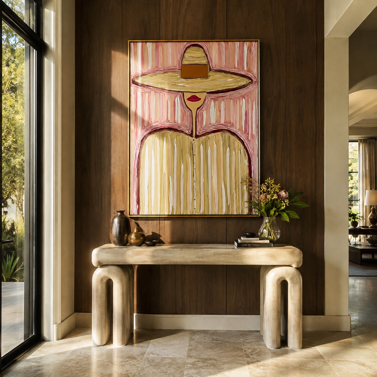 Pink Stripes Hold Sand - Vintage Americana wall art image 5