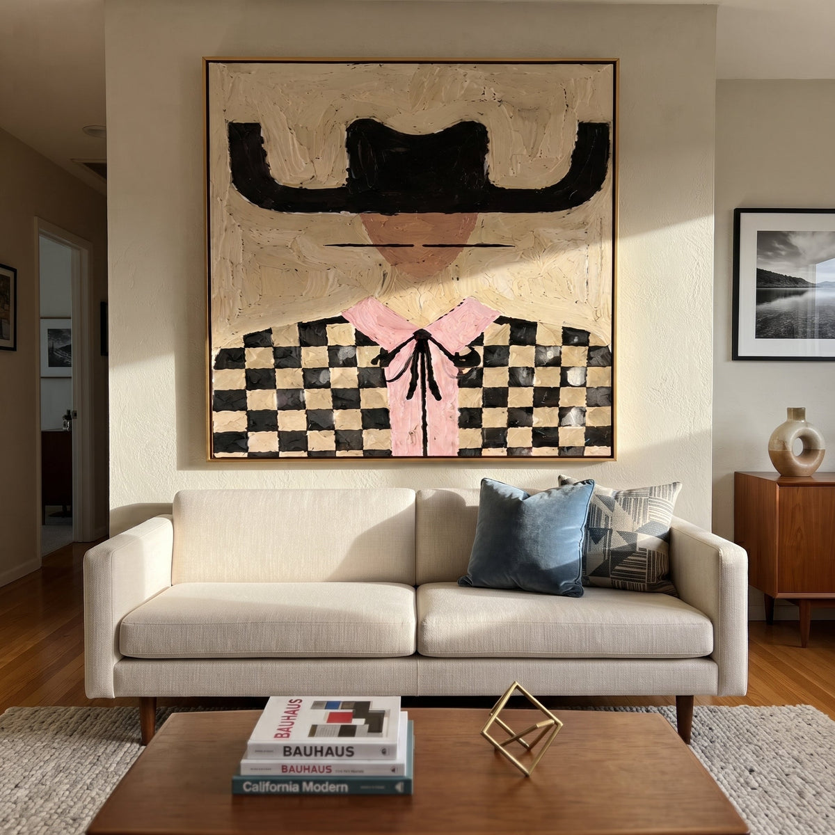 Checkered Fields Hold Pink - Vintage Americana wall art image 6